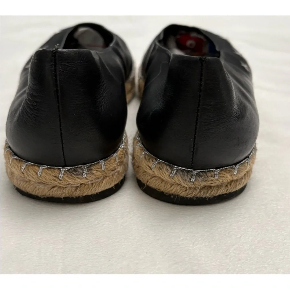 Miista Black Ballet Star-Embroidered Espadrille Flats - Women Size 40